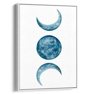 Imagem de Quadro Fases da Lua Abstrato - Mioquadros, 120x80 cm, Branco