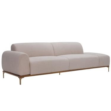 Imagem de Sofá Living Unne 3 Lugares 210cm Terminal Esquerdo Velusoft Bege - Nexta Casa Cor Bege
