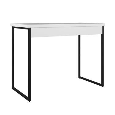 Imagem de Escrivaninha Retangular Home Office Industrial sem Gavetas MDF 100CM Branco Venturi