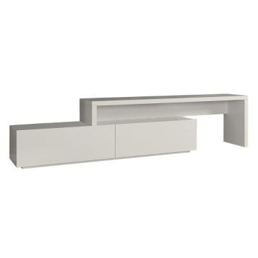 Imagem de Rack Veneza Univ Extensível 164 Cm A 300 Cm Laca Cinza Claro Off White Brilhante