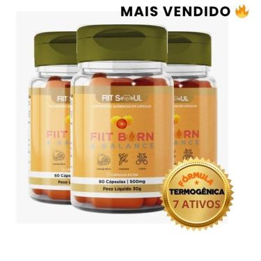 Imagem de Kit 3 Termogênico Laranja Moro + Cromo 60 Cápsulas – Controle do Metabolismo e do Peso– Fiit Burn-Unissex