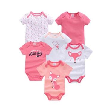 Imagem de Conjunto De 3 Peças De Body De Manga Curta Para Bebês Meninas 0-12 Mes