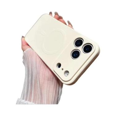 Imagem de Capa De Silicone Líquido Fosco Com Carregamento Sem Fio Magsafe Para i