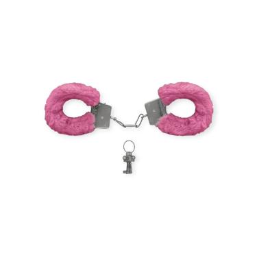 Imagem de Algemas com Pelúcia e Chaves Pink - SI em Metal e Tecido em Pelúcia Rosa para Uso Adult...