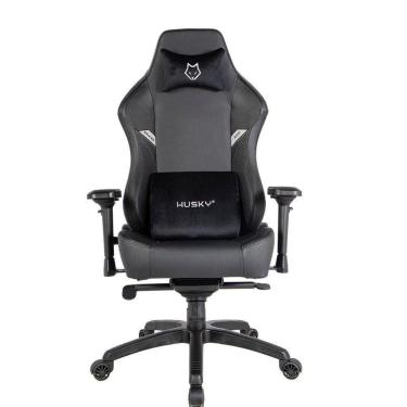 Imagem de Cadeira Gamer Husky Saucer, Até 150Kg, Almofadas, Reclinável 135º, Braço 4D, PU Preta -...