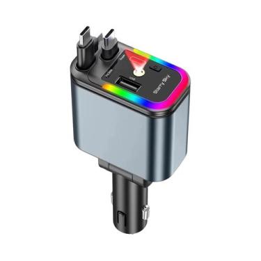 Imagem de Carregador Rápido Para Carro 180W 5-em-1 USB Tipo-C Retrátil Para Tele