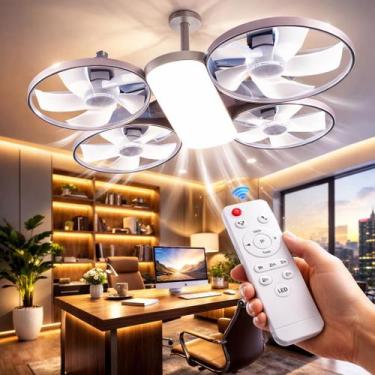 Imagem de Ventilador de Teto 2 em 1- Silencioso com Luz LED Dimerizável  Design 