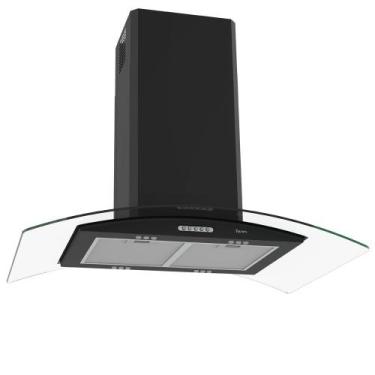 Imagem de Coifa Terim Ilha Teto Vidro Curvo Black 90 Cm, Preto, 220V