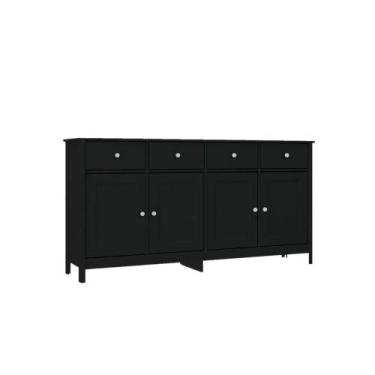 Imagem de Aparador Buffet Ditália 4 Portas 4 Gavetas R-626 Preto - DITÁLIA MÓVEI