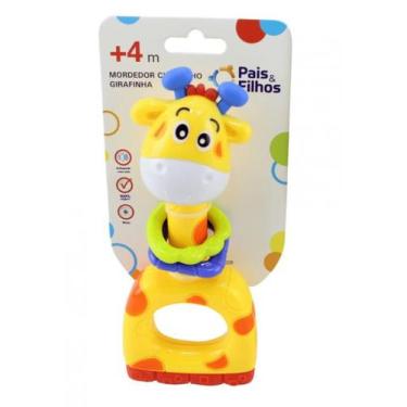 Imagem de Mordedor chocalho com som girafinha pais e filhos 4+ meses - Pais & FI