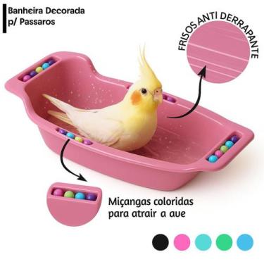 Imagem de Banheira Grande Decorada Calopsita, Agapornes Passaros Diversos - toco