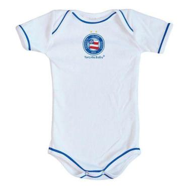 Imagem de Body Bahia Bebe Recem Nascido Branco Oficial Torcidababy, Branco, M (3
