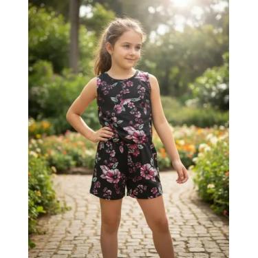 Imagem de Macaquinho Algodão Estampado Infantil Nº 4 Ao 10 - Rovitex, 6, Preto