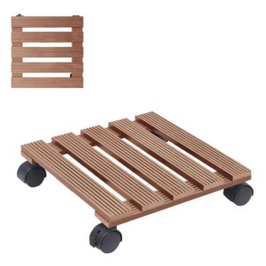 Imagem de Suporte Vaso Planta Com Rodas Pallet Movel Deck Jardim Varandas Sacadas Resistente Versatil Decoracao