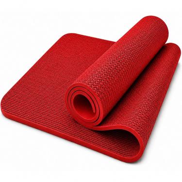 Imagem de Tapete de Yoga Profissional Antiderrapante para Pilates Alongamento Ginástica Academia 6mm Espessura Vermelho NBR Utimix
