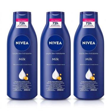 Imagem de Kit 3 Hidratante Nivea Milk Pele Seca a Extrasseca 200ml Cada
