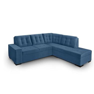 Imagem de Sofa De Canto Com Chaise Roma Azul A92 - Luapa