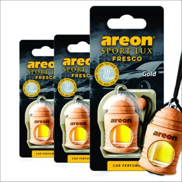 Imagem de Aromatizante Areon Fresco Sport Lux Gold 4ml - 3 Peças - Perfume Automotivo Odorizador Ouro
