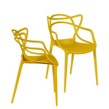 Imagem de Kit 02 Cadeiras Boxbit Solna Polipropileno Amarela