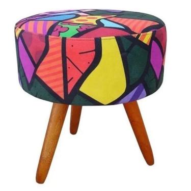 Imagem de Puff Para Decoração Sala De Estar Redondo Colorido