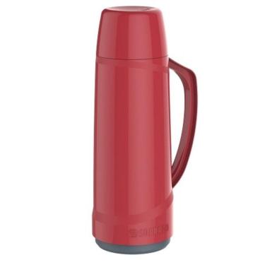 Imagem de Garrafa Térmica Cristal 1 Litro Vermelha Quente E Frio