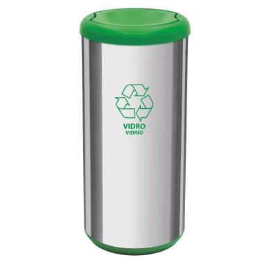 Imagem de Lixeira Cápsula Tramontina com Tampa Basculante Selecta Plus 94539/205 em Aço Inox – 40 L