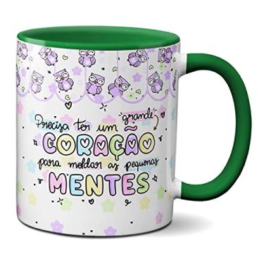 Imagem de Caneca Professor Grande Coração Para Moldar Pequenas Mentes (Verde)