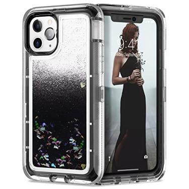 Imagem de Capa de areia movediça líquida Glitter Bling para iPhone 12 11 13 Pro Max XR XS X 7 8 6 Plus Capa transparente 360 à prova de choque, preta, para iPhone 6 6S