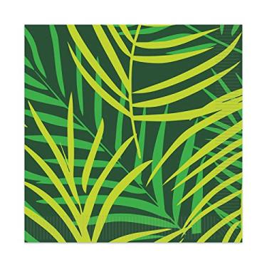Imagem de Beistle Guardanapos de almoço de papel de folha de palmeira tropical, 32 peças, para artigos de festa temática Luau, 16,5 x 16,5 cm, verde escuro/verde/verde claro