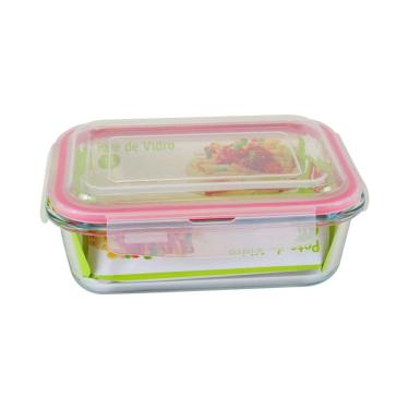 Imagem de Pote de Vidro Hermético Retangular Le Click Transparente 1l