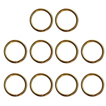 Imagem de Pacote com 10 anéis divididos de latão chaveiro gancho laço argola chaveiro fechos conector - 8 tamanhos 25 mm, 25mm