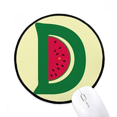 Imagem de DIYthinker D alfabeto melancia fruta bonito padrão mouse pad desktop escritório tapete redondo para computador
