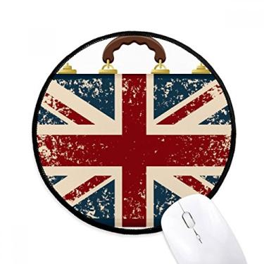 Imagem de DIYthinker Union Jack Mala retrô Reino Unido Bandeira Cultura Mouse Pad Desktop Escritório Tapete Redondo para Computador