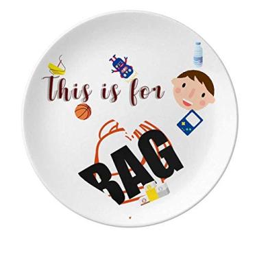 Imagem de Livros incluem prato de porcelana tamanho livro didático jantar redondo menino homem