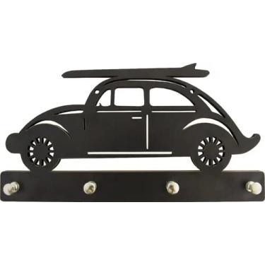 Imagem de Porta Chaves Preto Modelo Fusca Com Prancha Mdf