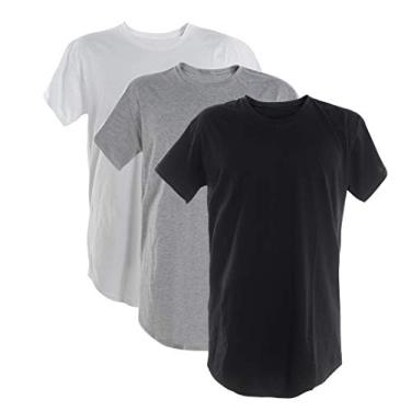Imagem de Kit 3 Camisetas Long (Preto,Branco, Cinza Mescla, M)