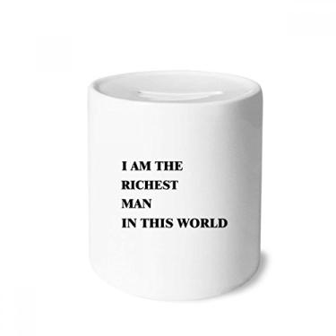 Imagem de DIYthinker Porta-moedas de cerâmica I Am The Richest Man Porta-moedas