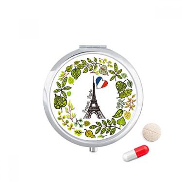 Imagem de Caixa de comprimidos The Eiffel Tower Paris França Ilustration Caixa de armazenamento de medicamentos Dispensador de recipiente