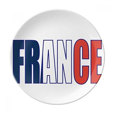 Imagem de Prato de nome da bandeira da França de porcelana decorativa Salver louças de jantar