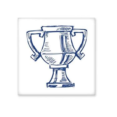 Imagem de Troféu de Futebol Azulejo de Cerâmica Azul Brilhante Decalque Vitrificado Tijolo Adorn Stone
