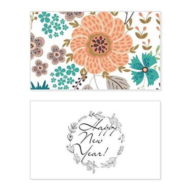 Imagem de Sun Orange Flower Plant Paint New Year Festival Greeting Card Bless Message Gift