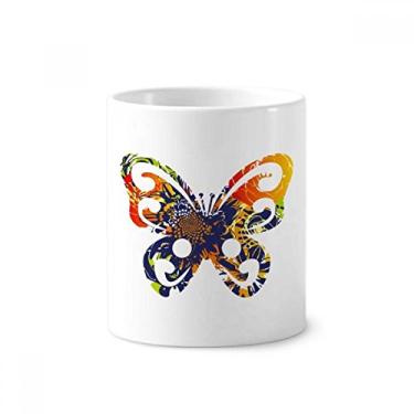 Imagem de Suporte de caneta Flowers in Butterfly para escova de dentes, caneca, suporte de cerâmica, copo para lápis