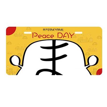 Imagem de DIYthinker Placa de licença japonesa do personagem Hiragana MA para decoração de carro, dia da paz