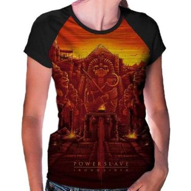 Imagem de Camiseta Raglan Baby Look Banda Rock Iron Maiden Ref:139 - Smoke