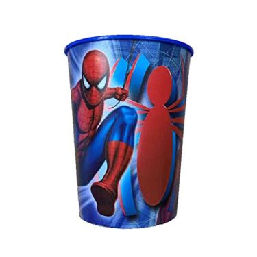 Imagem de Marvel The Amazing Spiderman 16 oz Plastic Cup by Hallmark ~ Spidey on Blue & With Symbol