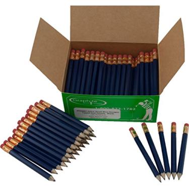 Imagem de Grafite, azul-real, meio-lápis hexagonais afiados (lápis de golfe, lápis de pontuação) (pré-afiado, chumbo número 2)