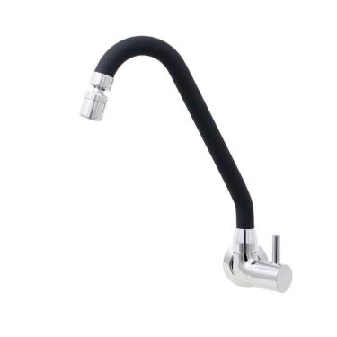 Imagem de Torneira Cozinha De Parede Preto C61 E Arejador Articulado