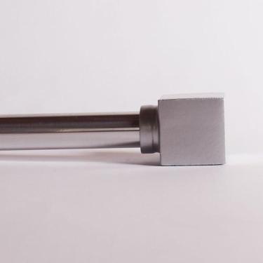 Imagem de Ponteira Maciça Cubo Para Varão 19mm - Aço Escovado - Wiler-K