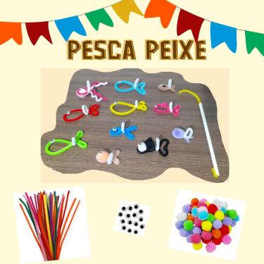Imagem de Pesca Peixe + Kit Atividade Diy Escola Junina Festa Em Geral