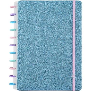 Imagem de Caderno Inteligente, Grande, Let's Glitter, Ocean Blue, 215x280 mm, 80 Folhas